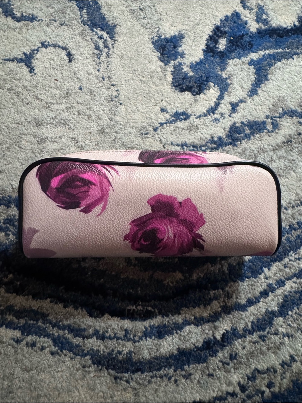 Kate Spade Pink Cosmetic Case with Magenta Rose Print - Picture 1 of 5